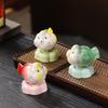 360° Rotatable Rotatable Desk Ornament Tea Pet Handcrafted Decoration Cute Fish Figurine Gift