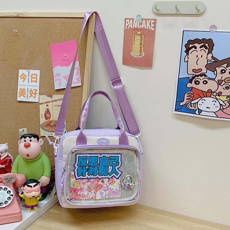 Cute Crossbody Pain Bag Student Versatile Shoulder Bag Large Capacity Commuter Handbag New Transparent Backpack