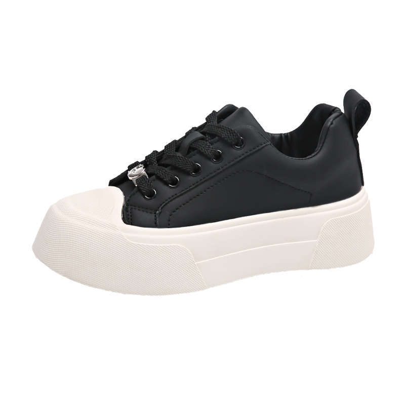 European Station Biscuit Shoes Women's Little White Shoes 2025 Spring New Muffin Thick Sole Heightening Casual Sports Board Shoes European Goods