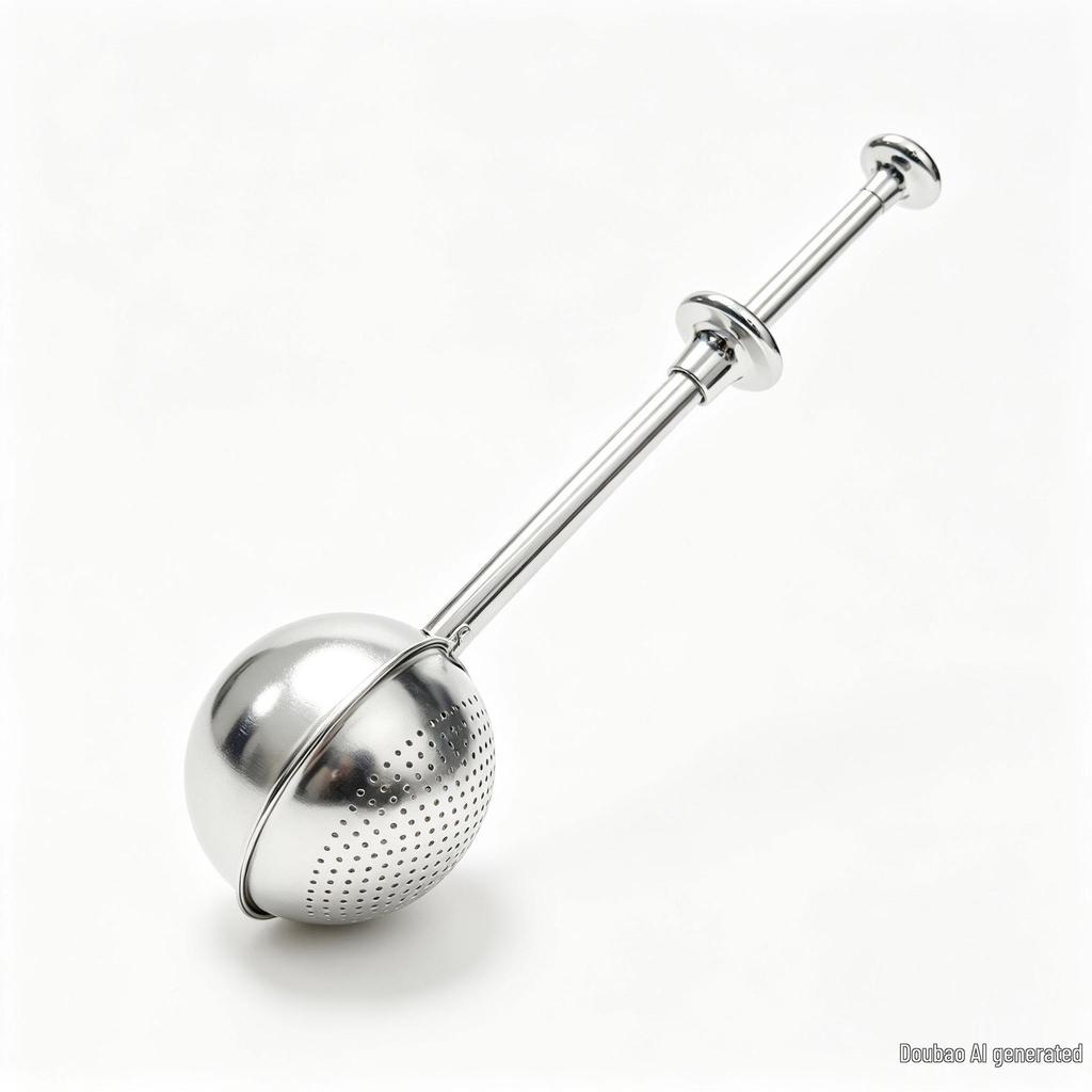 Stainless Steel Tea Ball Press Handle Infuser & Retractable Strainer
