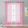 Solid Color Perforated Trylene Semi-Blackout Voile Curtain for Living Room or Balcony