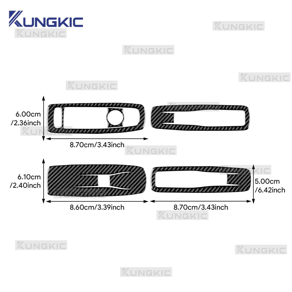 Für Renault Fluence 2009 2010 2011 2012 2013 2014 Echter Weicher Kohlefaser-Aufkleber LHD Auto-Fensterheber-Knopf Rahmen Zubehör