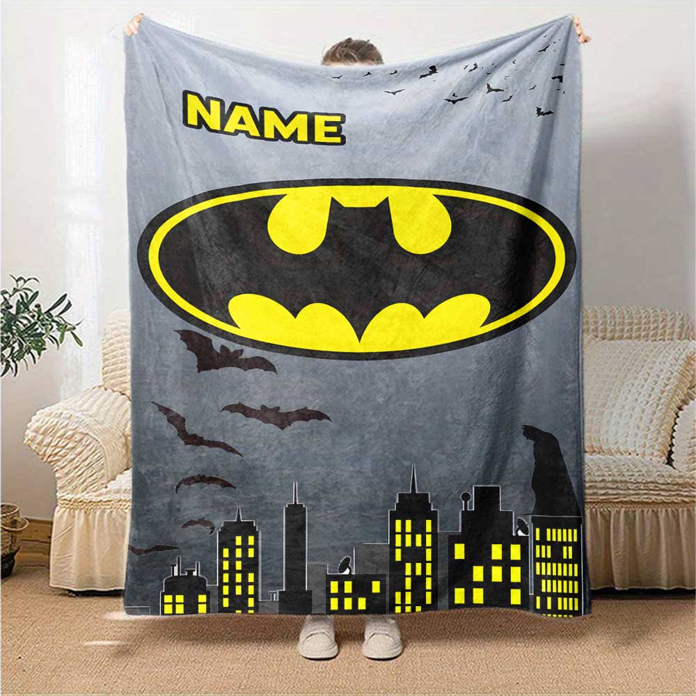 Warner Bros. Films (22) Personalized Text Blanket Cozy Personalized Blanket Comfortable Versatile for Couch Office Chair Seaside Nap for All Occasions