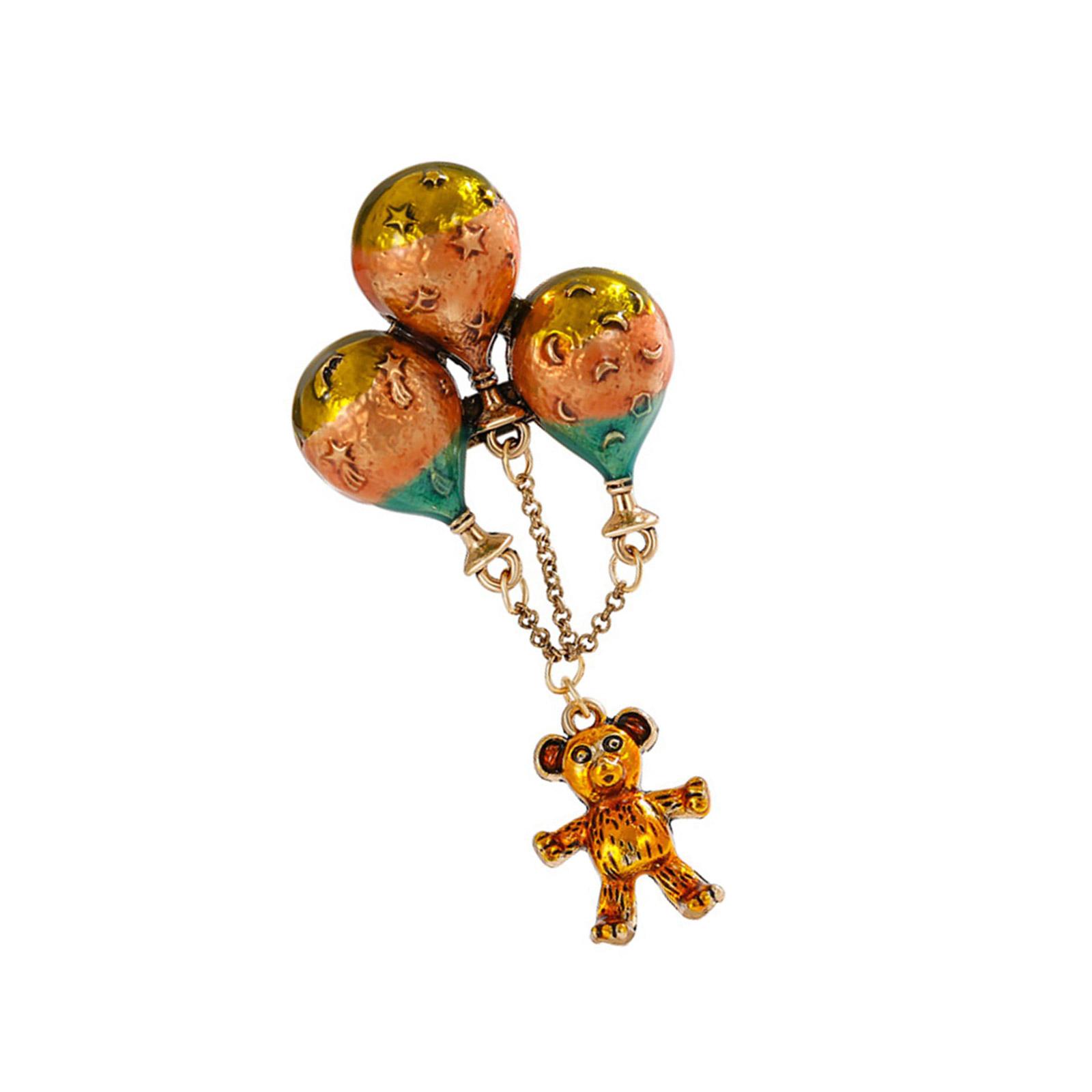 

Винтажная брошь с кисточками в виде медведя с воздушными шарами, шикарные броши-булавки с кисточками в виде медведя с воздушными шарами, украшение, подходящее для различных случаев