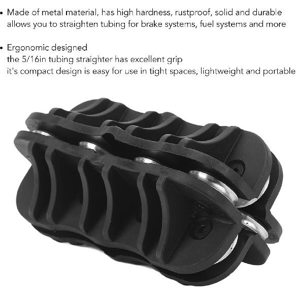 Handheld Tube Straightener, 5/16in Portable Universal Brake and Fuel Line Tube Straightening Tool, Metal Tubing Straightener Compatible with Coiled