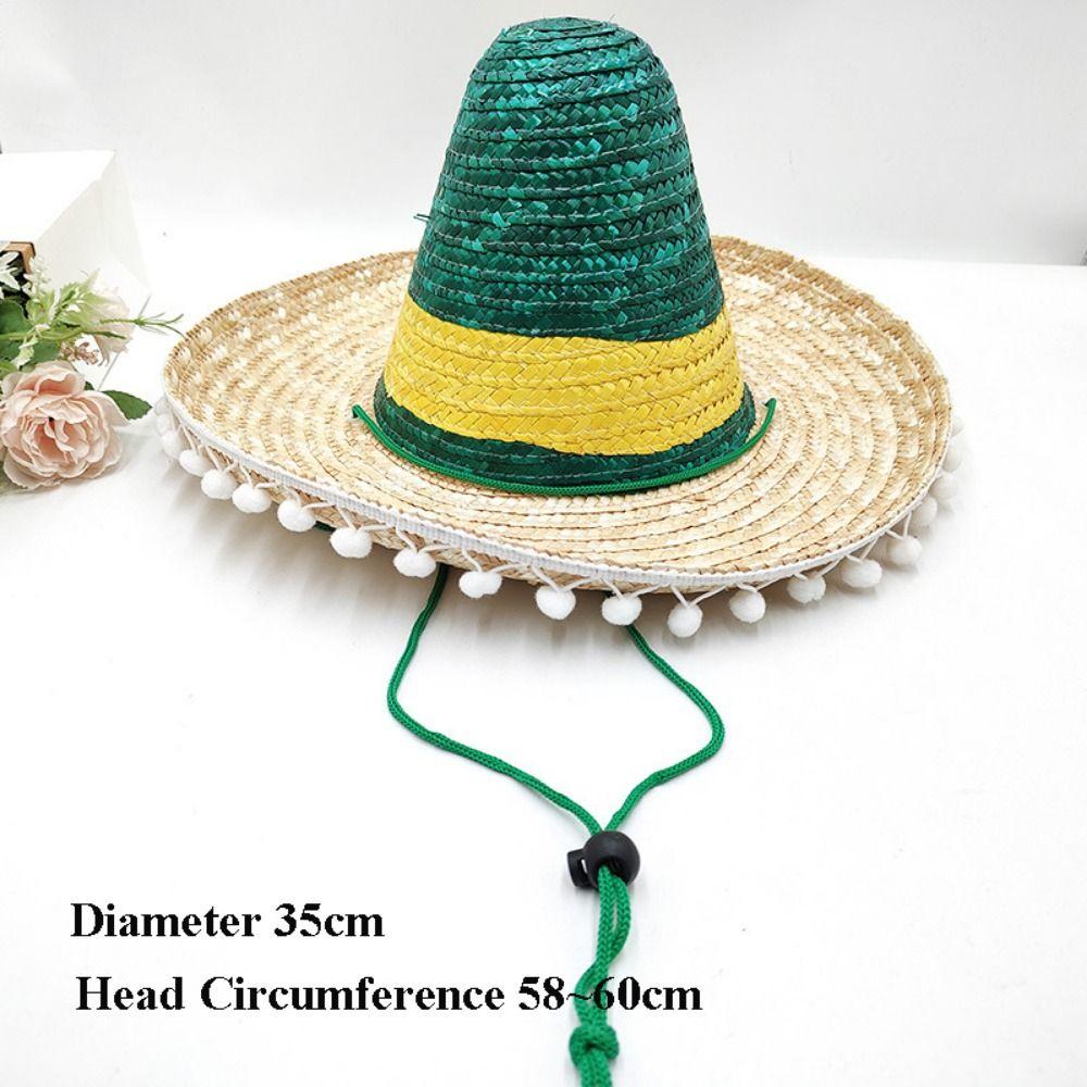 Unisex Mexican Beach Hat Sunscreen 58~60cm Sunscreen Hat Children's Performance Flavors Halloween Hat Men Women Outdoor