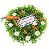 Easter Wreath Decoration Artificial Spring Wreath with White Daisy Carrots Green Leaves for Home Wall Farmhouse Holiday