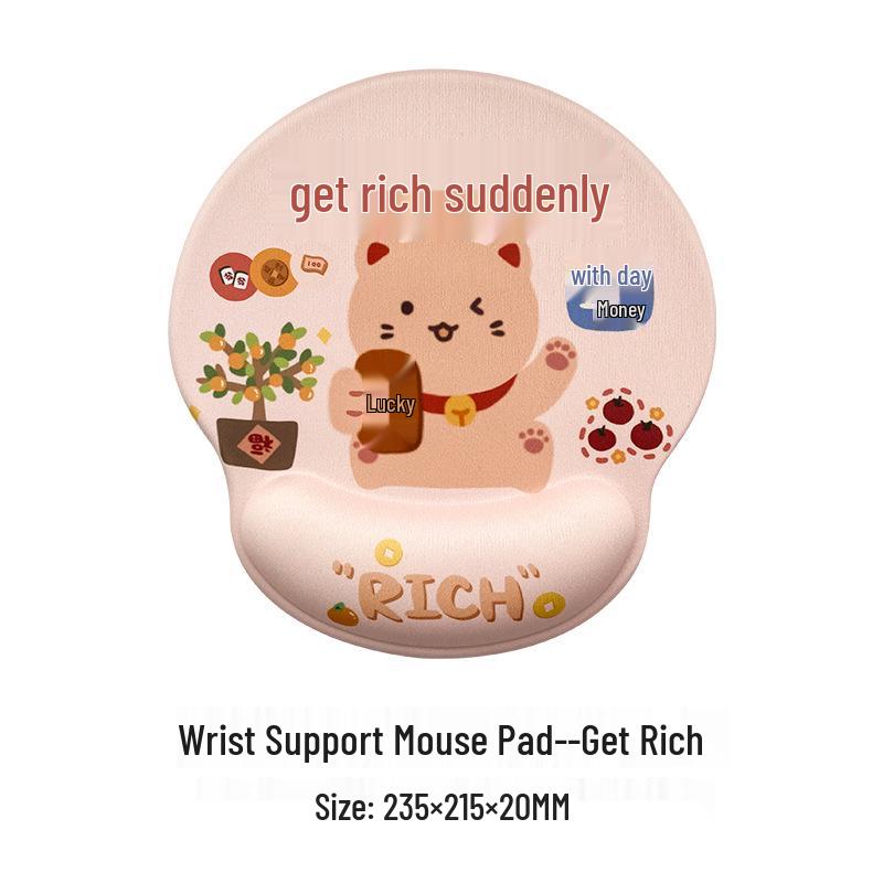 Pacha Dog Rubber Wrist Support Mouse Pad & Cute Keyboard Hand Rest Desk Pad - Ins Style