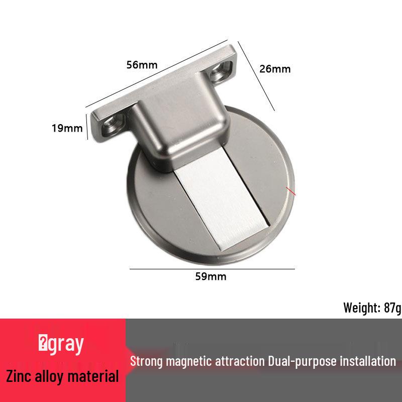 Invisible Zinc Alloy Magnetic Door Stopper & Silent Anti-Collision Closer for Bedroom/Bathroom.