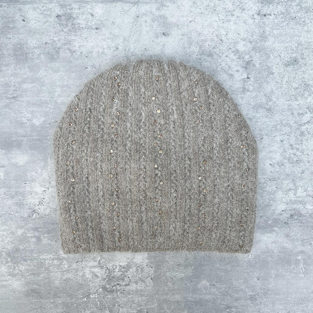 Rabbit Fur Hat Female Winter Hot Drill Thickened Warm Wool Hat Knitted Hat Stack Hat Winter Ski Hat