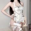 Naughty Heart Lace-Up Maid Lingerie Set - Sexy Role Play Costume