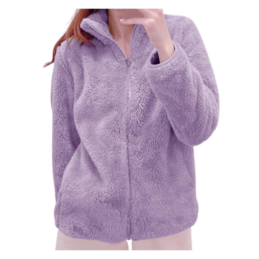 Womens Fleece Zip Up Jacket Light Fall Jackets Winter Plus Size Jackets