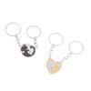 2 Pezzi Puzzle Gatto Portachiavi Coppia Amante Animale Abbinato Portachiavi Ciondoli Regalo di San Valentino Per Amanti Gioielli Pendenti Portachiavi