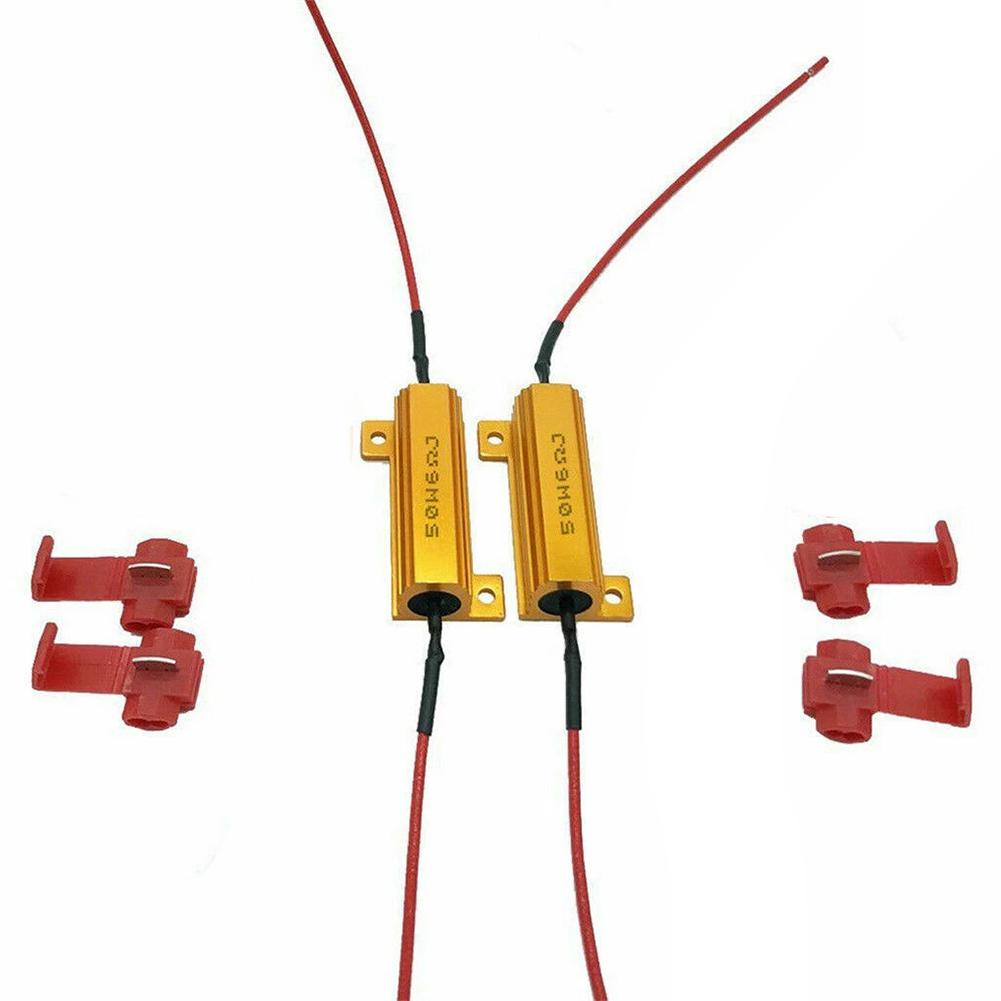 2/4pcs LED Indicator Ballast Load Resistor Flash Rate Relay Turn Signal Bulbs 50W 6 Ohm Load Resistor