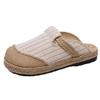 2025 Spring/Summer New Cotton Linen Striped Slippers - Fresh, Casual Design