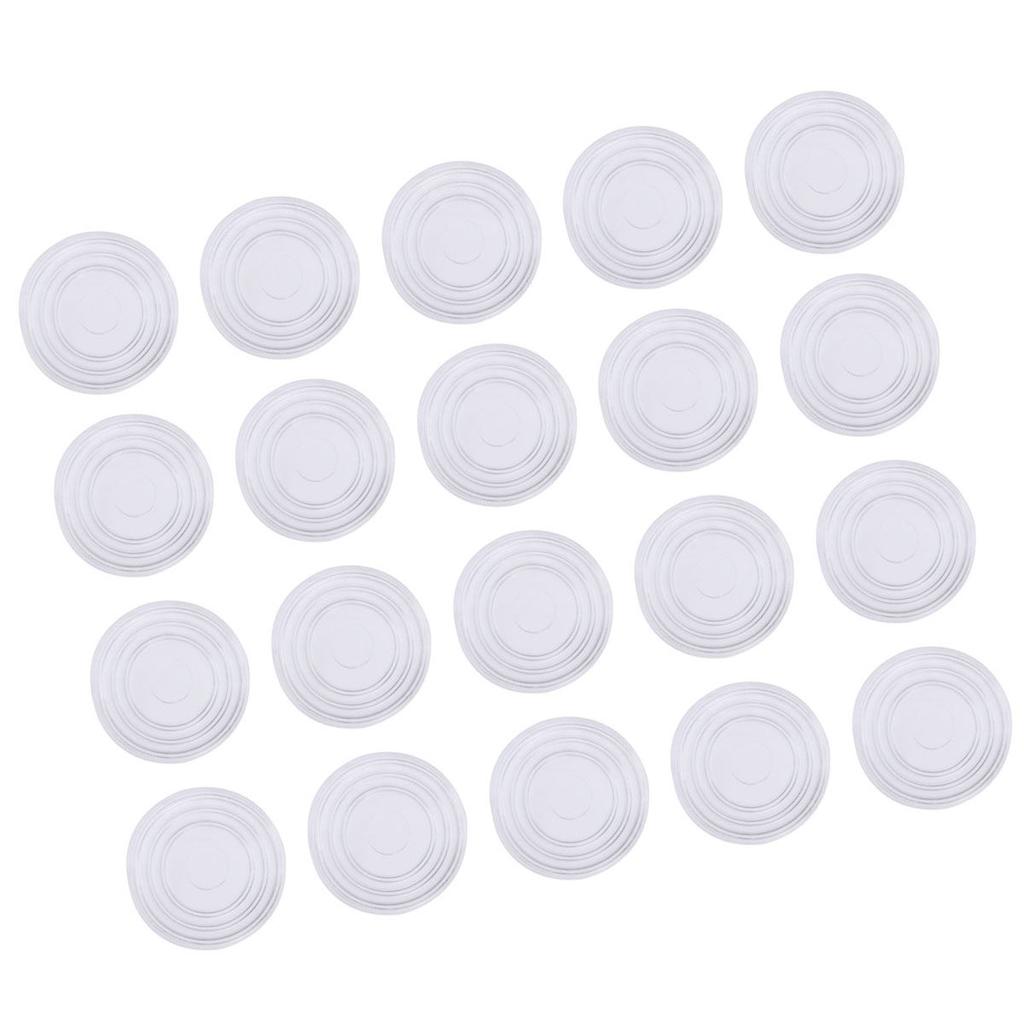 18Pcs Round Glass Table Pads Furniture Bumpers Soft Adhesive Rubber Buffers for Kitchen Bath Office Furniture Noise Dampening