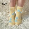 Autumn Winter Bed Socks Coral Fleece for Women, Soft Thermal Crew with Non-Binding Loose Fit Lounge Top, Fuzzy Sleep Cute Prints Comfortable