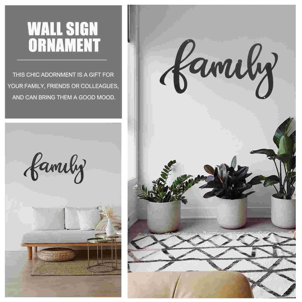 Ornament Decor Iron Letter Pendant Letters Sign Unique Wall Backdrop Craft Metal for Home Black Adornment