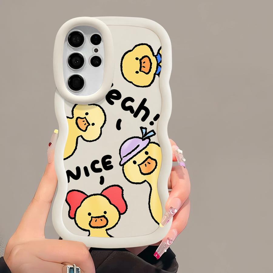 Soft Phone Cover Case for Samsung Galaxy S22 Ultra A26 S20 FE S23 Plus S25 S21 S24 A25 A35 A34 A24 A55 A54 A36 Cartoon Duck