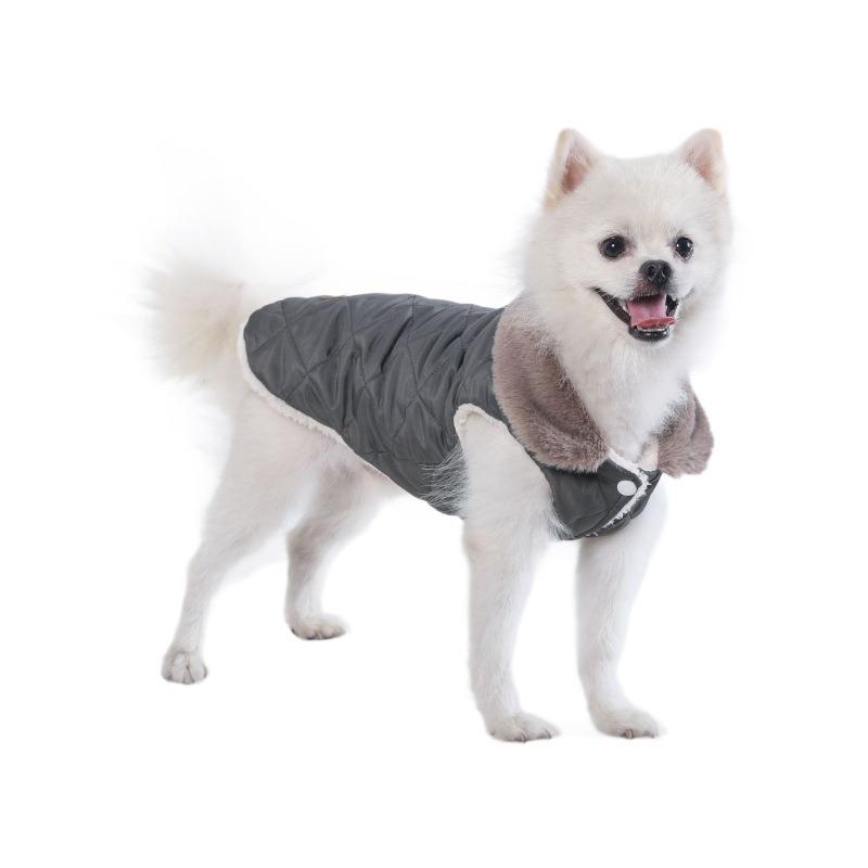 Pet Clothing: Checked Cotton Jackets, Vests, Teddy Dog Clothes, Small Cotton-padded Jackets, Medium and Small-sized Dog Clothes