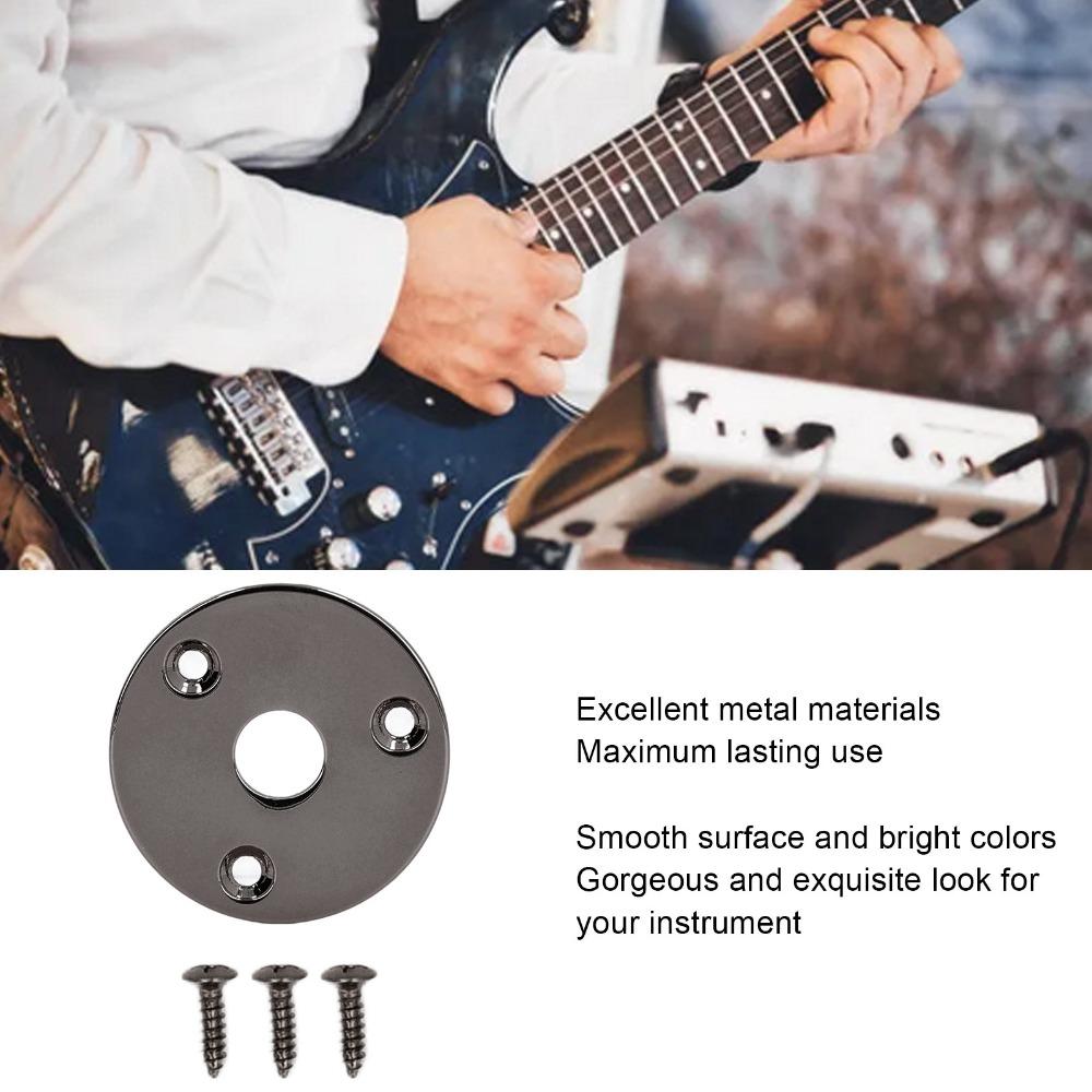 2PCS Black/Gold/Silver Output Jack Cover Chrome Metal Curved Bottom Jack Plate  For Guitar Bass