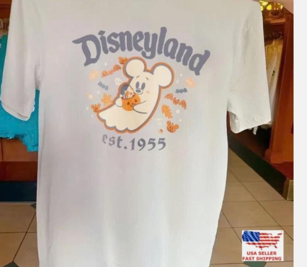 New Apparel Disneyland Halloween 2025 T-Shirt, Vintage Mickey Ghost Est. 1955Tee Unisex T-Shirt M