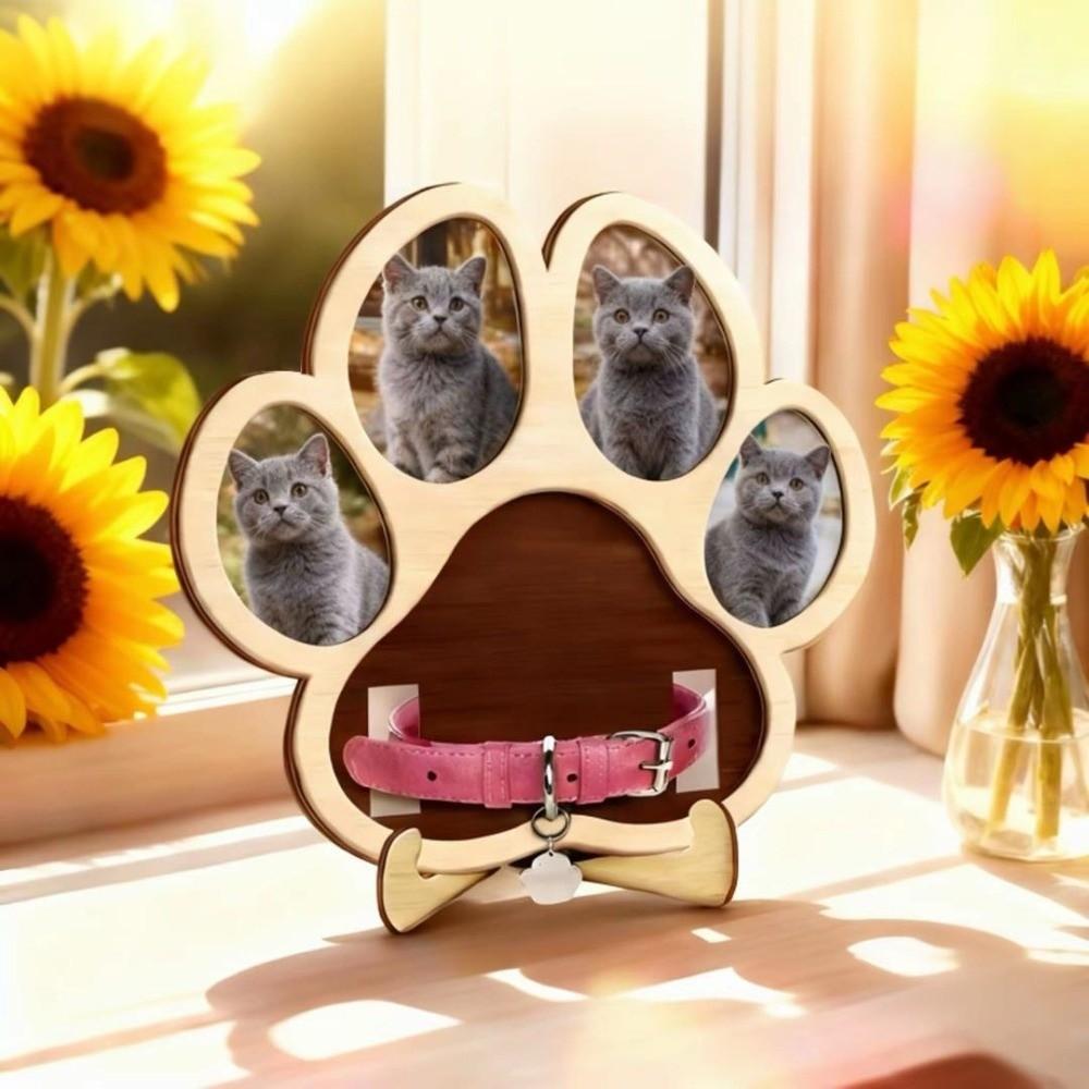 Cat Paw Shape Pet Keepsake Photo Album Detachable Memorial Picture Frame Pet Memorial