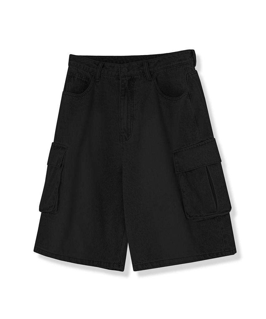AVANDRESS Wide Cargo Half Denim Pants - 3Col