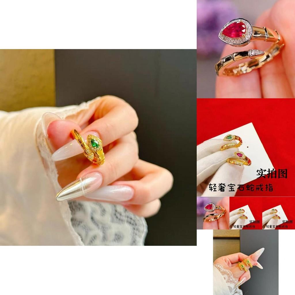 Minimalist Adjustable Snake Ring For Women In Rich Gold Plated Copper With Vibrant Gemstone Options For Spring Fashion