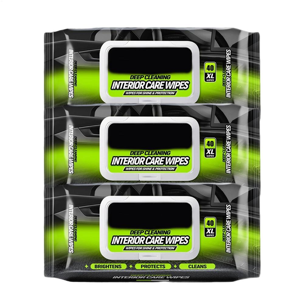 Car Wipes Interior Cleaning 3-Pack All-Purpose Leather Stain Remover Car Cleaning Wipes Interior for Wash Window Windshield Seat
