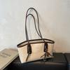 Retro PU Leather Shoulder Bags for Women Fall Winter Trend Female Purses Handbags High Quality Tote Underarm Bag with Pendant