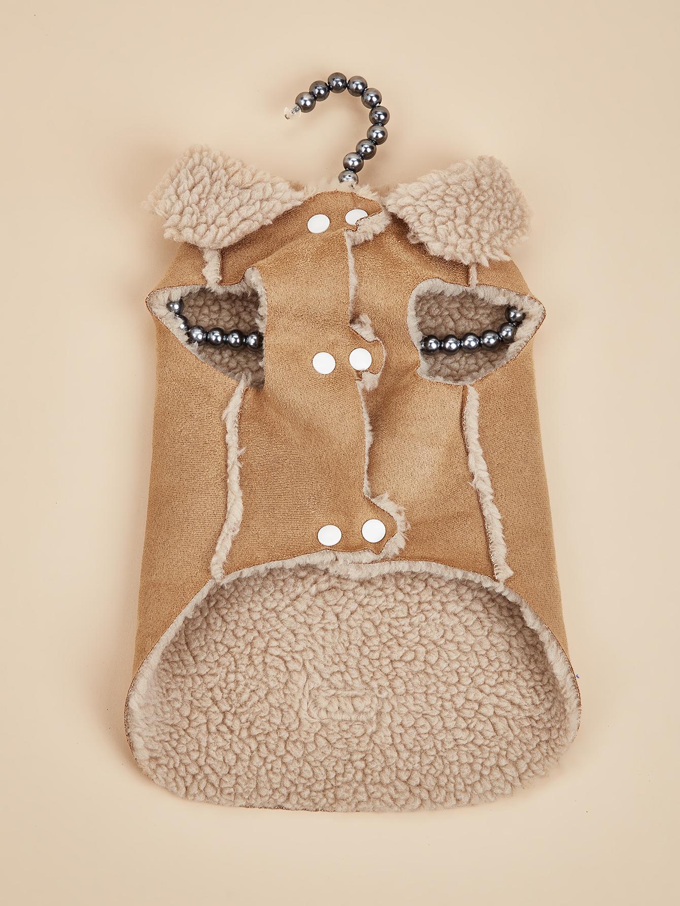 

Dog Jackets Warm Plush Dog Vest for Winter Soft Fleece Lining Sweater for Small dog Cat Cute Puppy Cold Weather XS（old） коричневый