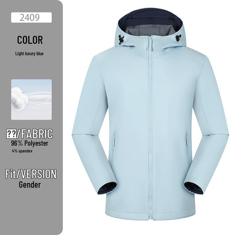 Custom Logo Windproof Softshell Jacket for Autumn/Winter - Warm Workwear for Groups & Couples
