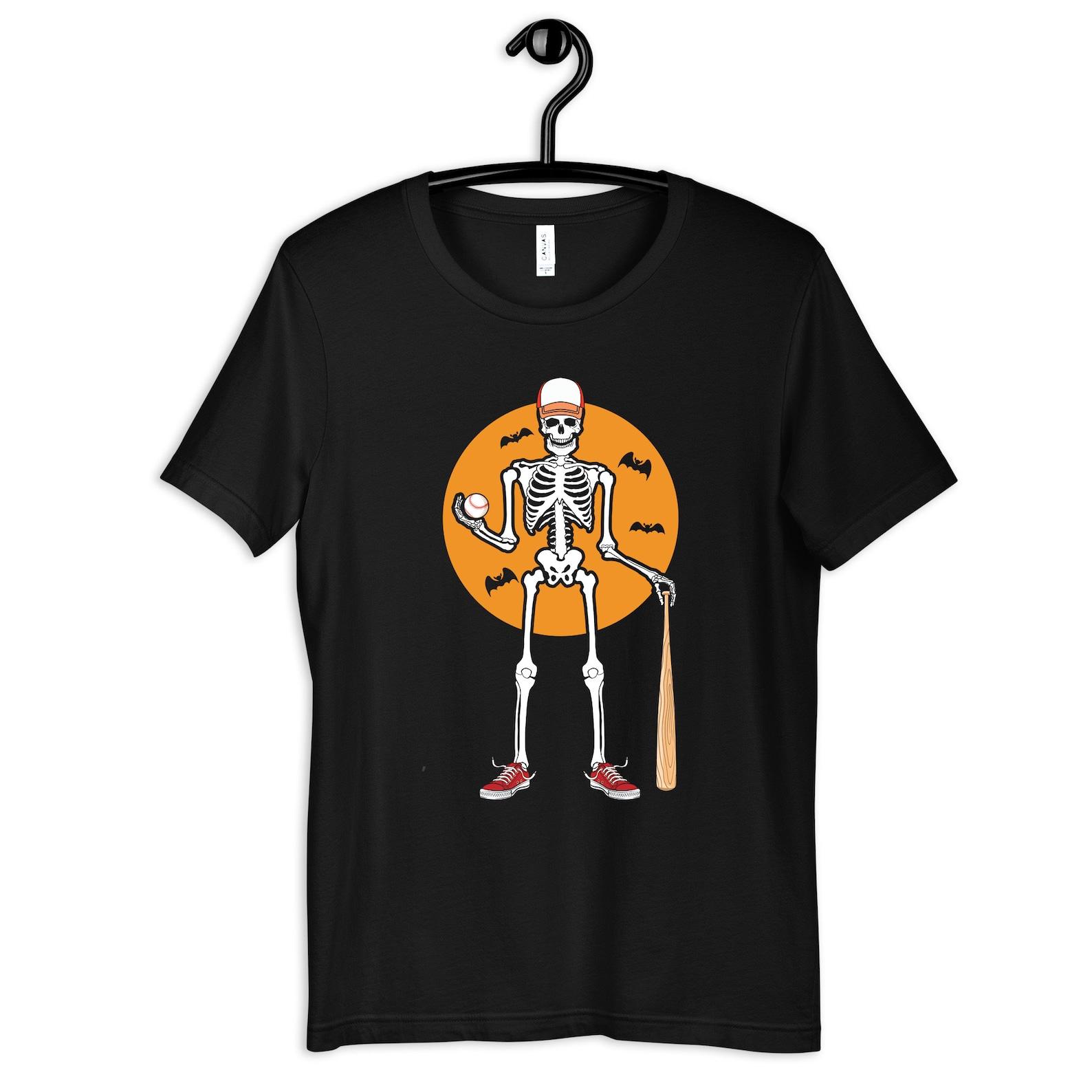 Baseball Skeleton Halloween Shirt, Baseball Player Tee, Kids T-Shirt, T-shirt,T-shirt, Tank Top L