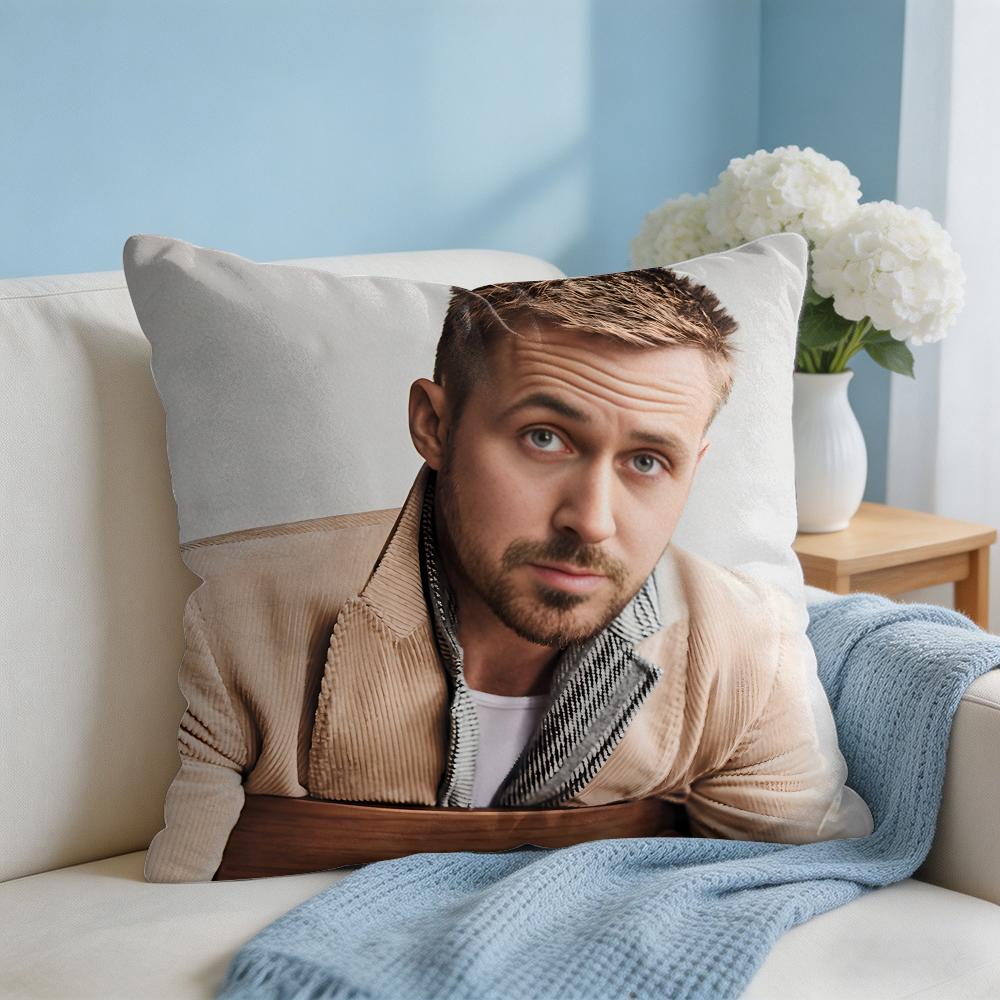 RRyan Gosling Face Cushion Cover Square Pillow Bedroom Sofa Leisure Comfort Living Room Home Decoration X