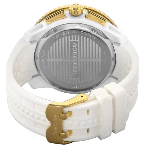 Tendence Gulliver Round Chronograph Watch, 51mm, White Dial, Stainless Steel, Mineral Glass, Quartz Movement, TY046019