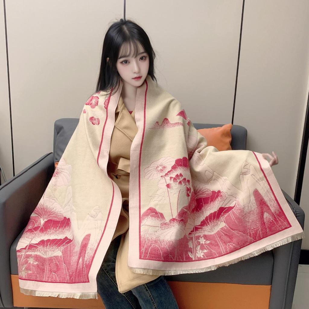 Liu Yifei Langer Schal Damen Winter Halswärmer - Hochwertiger Kaschmir-Imitat Strickschal