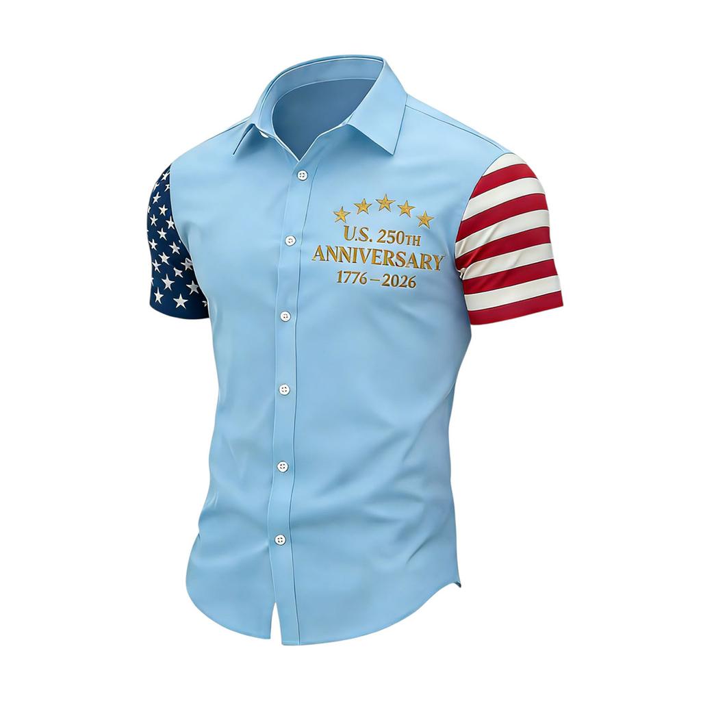 Men's Spring/Summer Casual Outdoor Collared Short-Sleeve Shirt