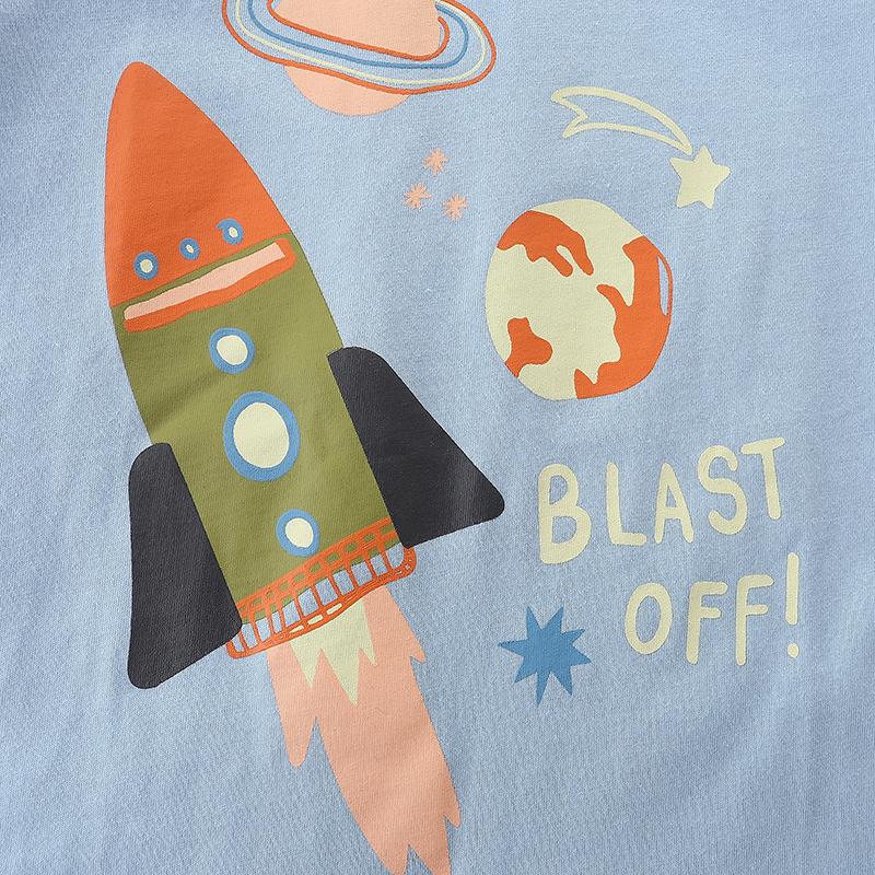 Little maven 2026 Baby Boys Clothes Summer Kids Cotton T-shirt Lovely Cartoon Space Fashion Tops for Kids 2-7year