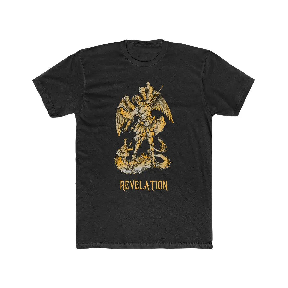 

The Archangel St Michael Revelation Fighting The Dragon TShirt 100 Cotton ONeck Short Sleeve Casual Mens Tshirt Size S3XL S