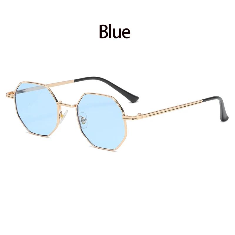 Polygon Sunglasses Men Vintage Octagon Metal Eyeglasses for Women Goggle Sun Glasses Ladies UV400 Lentes De Sol Hombre
