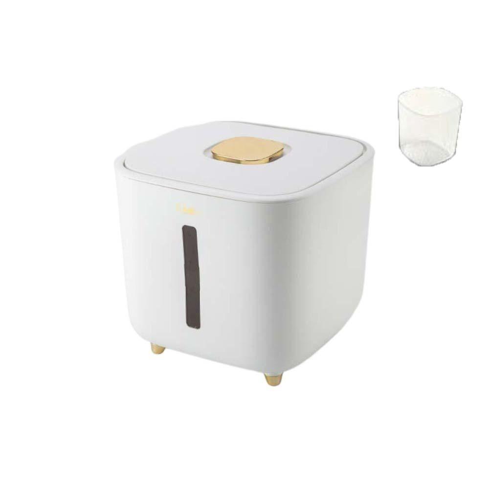 Large Capacity 5KG Rice Bucket With Measuring Cup Rice Sealed Jar Cereals Dispenser Dry Food