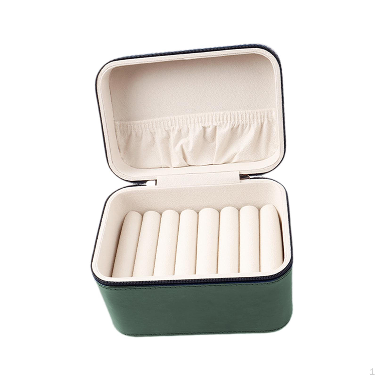 

7 Compartment Bracelet Box, Storage Case, Holder, Jewelry Organizer for Birthdays, Craft зелёный