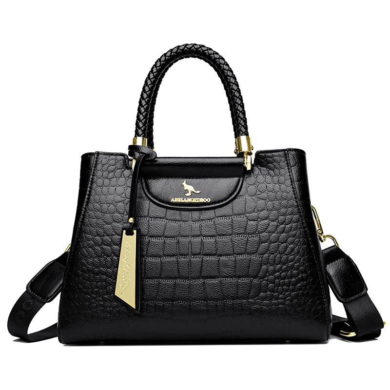 Kabelka na dojíždění: Módní, Trendy, Vysoce kvalitní Jednoramenná taška, Elegantní a Stylová Crossbody taška style 2 černá