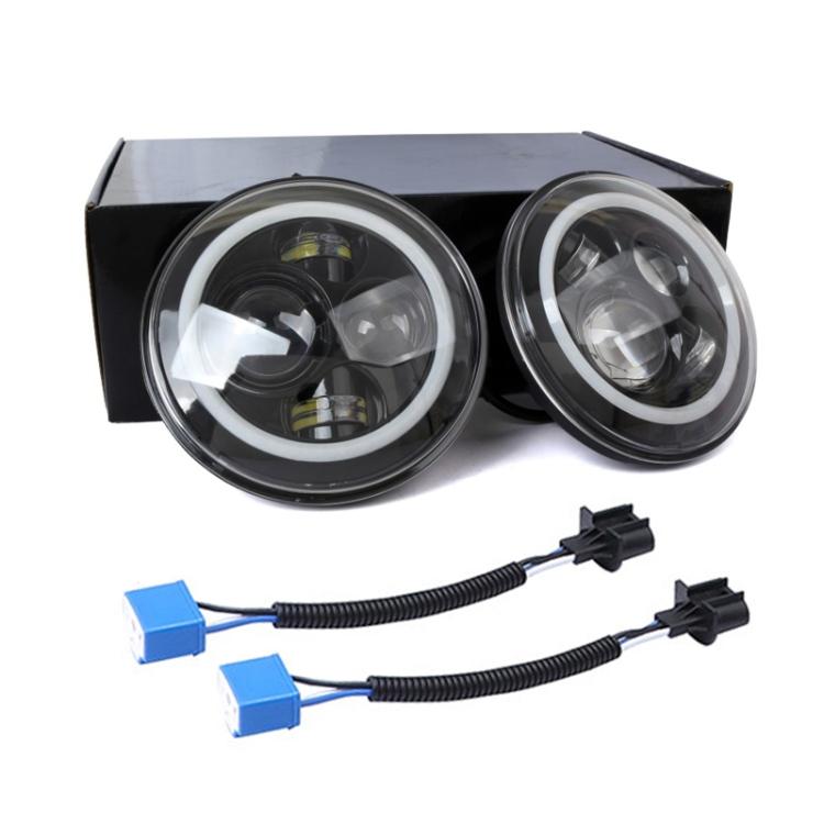2 PCS 7 Inch IP68 Waterproof 6500K 75W LED Headlight Hi/Lo Beam Driving Lamp for Jeep Wrangler JK TJ LJ