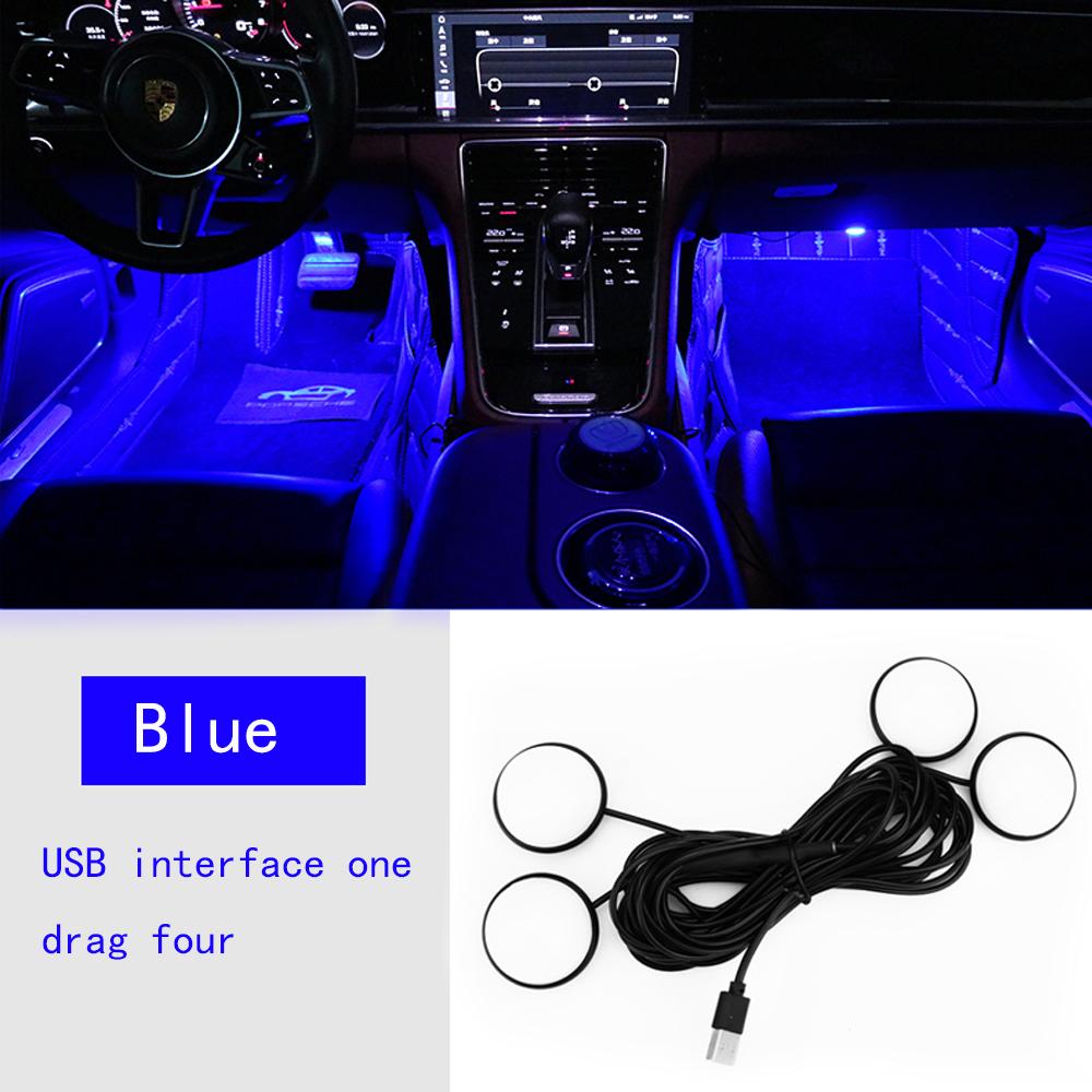 Car Door Bowl Decoration Light Auto Interior Car Atmosphere Light  LED Refitted Lighting USB Decorative Lights RGB Light