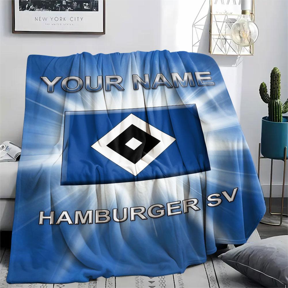 Custom Name,Hamburger SV Printed Flannel Blanket, soft throw for bedroom sofa, washable, Christmas present, great gift.