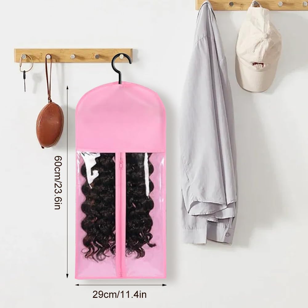 Wig Storage Bags with Hanger, 2025 Upgrade Wig Storage for Multiple Wigs, Dust-Proof Wigs Organizer Bag for Home Travel Use (Black)