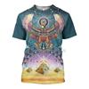 Men's Egyptian Totem 3D Printed T Shirt Summer Funny Retro Mystery Ancient Horus Harajuku Short Sleeve Streetwear