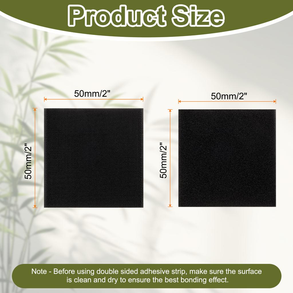 Strong Self-Adhesive Hook and Loop Fastener Tape Rectangle Nylon Sticker Adhesive Tape For Home Office Car DIY Craft Black
